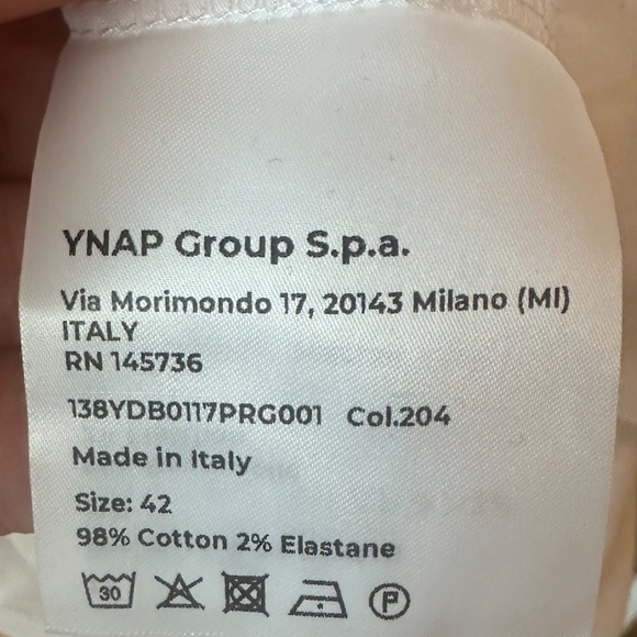 NWT White blouse size medium/42 Brand 8 by YOOX Made in Italy - Picture 5 of 6